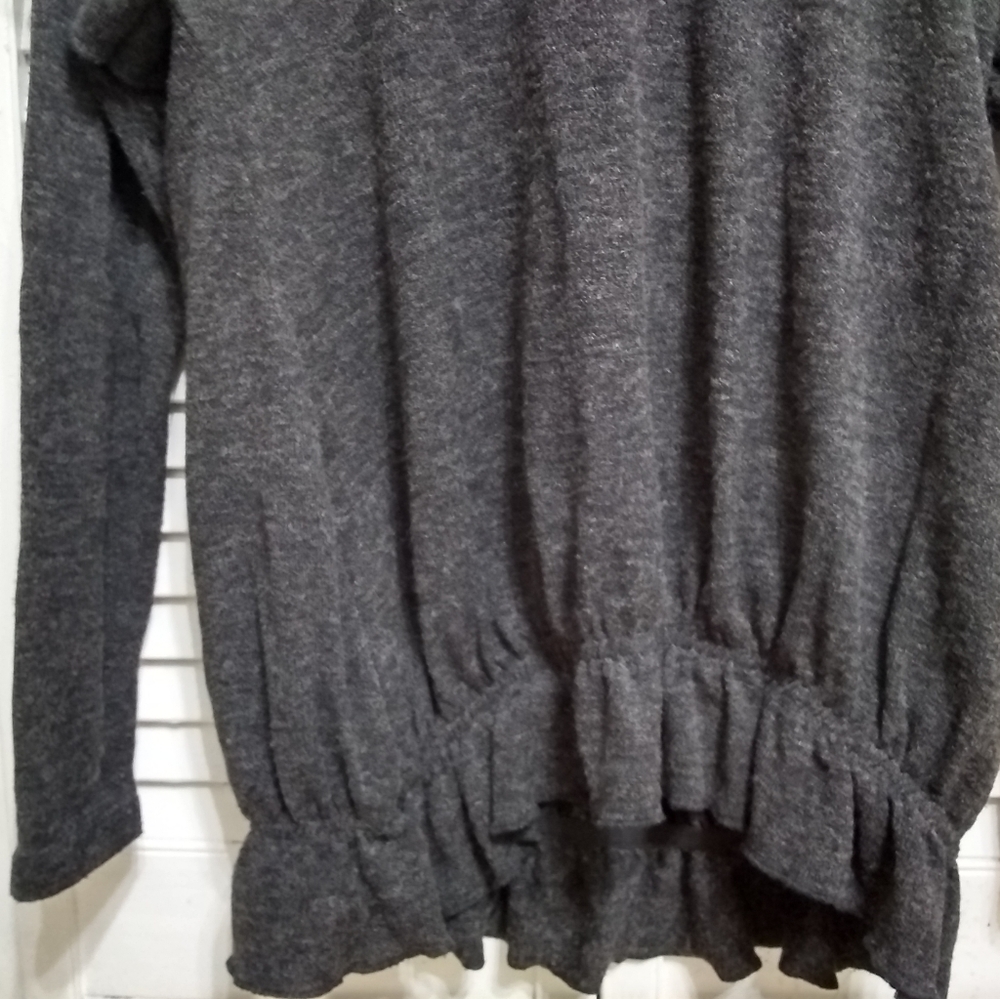 Heather Grey Ruffle Top - Picture 3 of 5